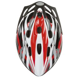 Fahrradhelm Ventura Erwachsenen rot schwarz weiß silber L = 58 61 cm