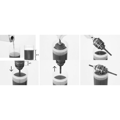 Original Shimano Getriebe Einheit Reinigungs / Pflege Set DIP Kanne + 1 Liter Reinigungsöl