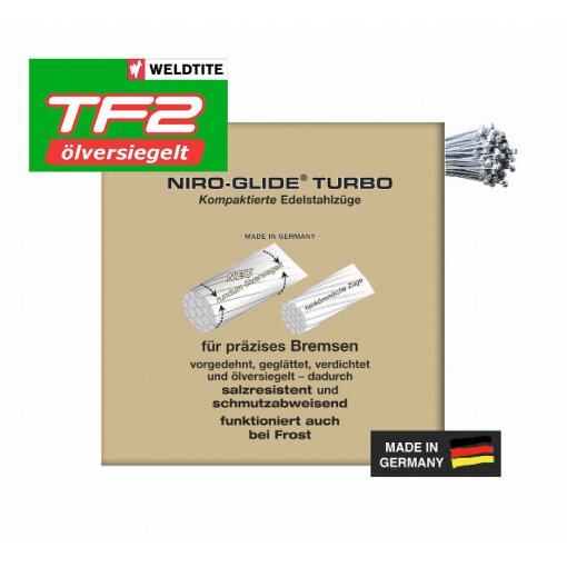 Brems Innenzug Niro Glide TURBO (TF2 ölversiegelt) 800 mm Tonnen/ Walzen Nippel Edelstahl