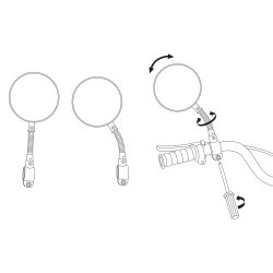 LYNX Fahrradspiegel Universal 80 mm Biegsam mit Reflektor