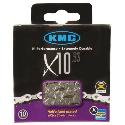 Fahrradkette KMC X 10.93 1/2 x 11/128 112 Glieder silber grau EK