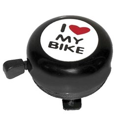Fahrrad Glocke "I love my bike" Stahl schwarz