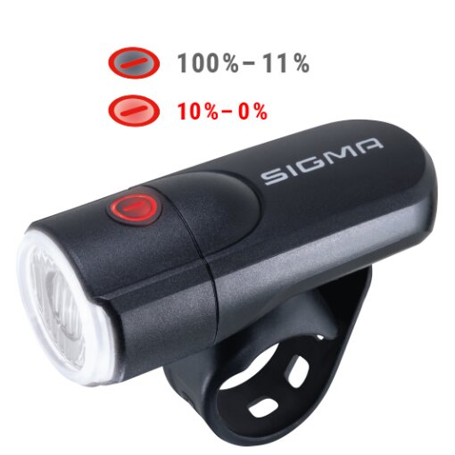 LED Fahrrad Batterie Scheinwerfer Sigma Aura 30 Lux inkl. Batterien schwarz StVZO