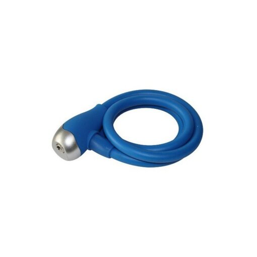 Fahrrad Kabelschloss Spiralkabel 120 / 12   2 schlüssel silikon blau