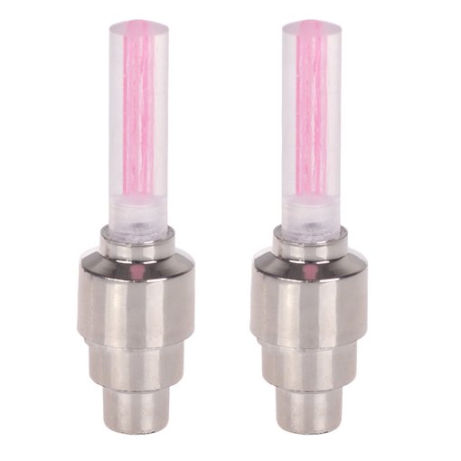Fahrradlampe Ventillampe paarweise inkl. batterien Pink rostfrei Wasserfest