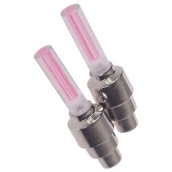 Fahrradlampe Ventillampe paarweise inkl. batterien Pink Wasserfest