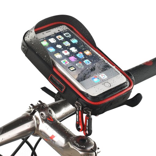Fahrrad Halterung Smartphone Handy Halter Universal Fahrrad Tasche E-Bike rot