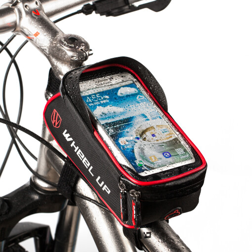 Fahrrad Tasche Rahmentasche Fahrrad Oberrohrtasche Smartphone Fahrrad Halterung  rot