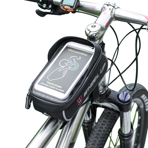 Fahrrad Tasche Rahmentasche Fahrrad Oberrohrtasche Smartphone Fahrrad Halterung silber