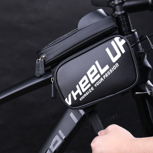 Fahrrad Tasche 2 in 1 Doppel Rahmentasche Oberrohrtasche Smartphone Halterung E-Bike