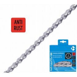 Fahrradkette M Wave (KMC) 1/2x1/8 112 Glieder 1 Gang silber ANTI RUST